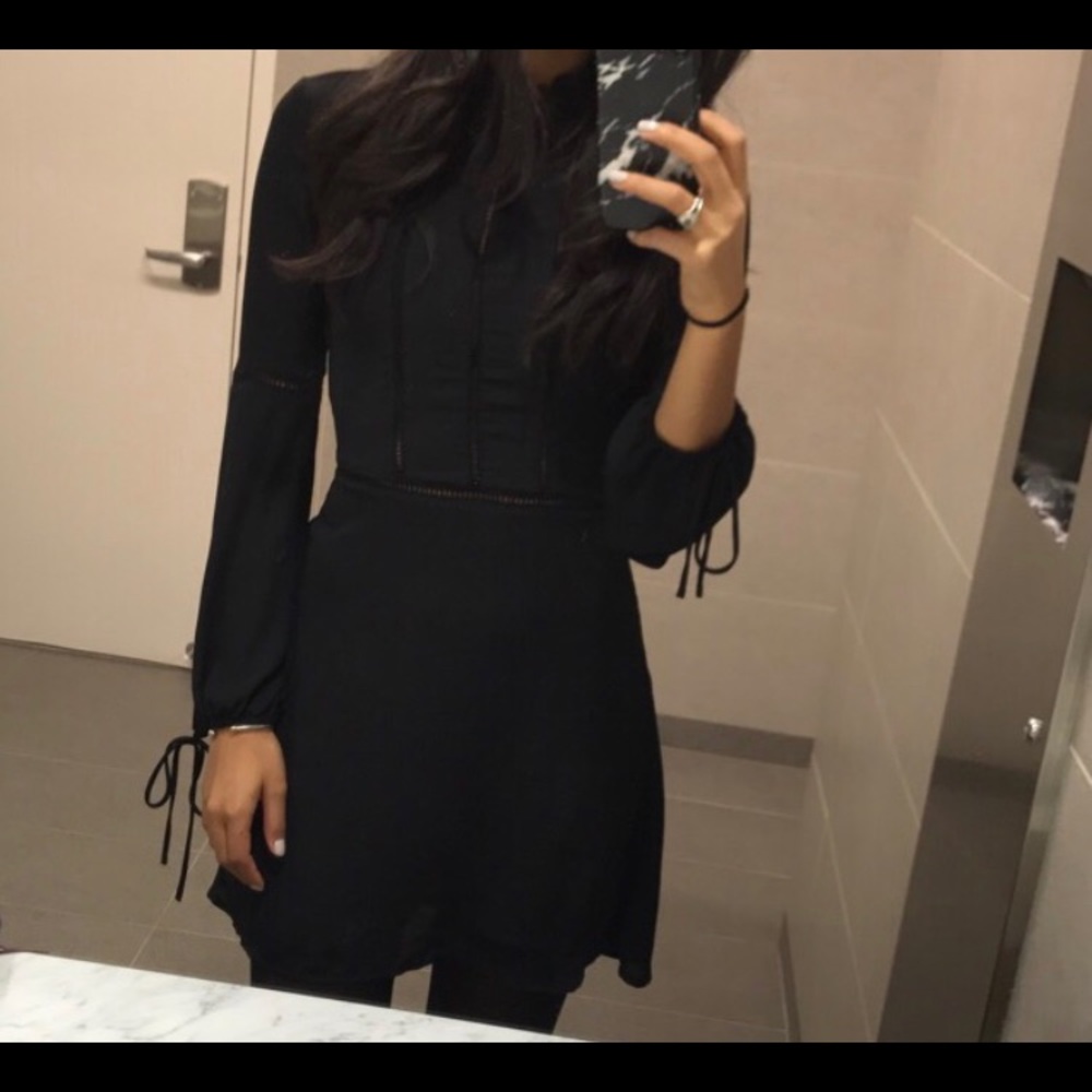 Omg sleeve black dress